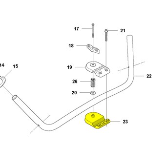 Držák řidítek spodní Husqvarna 545R oranžový - 5962833-01