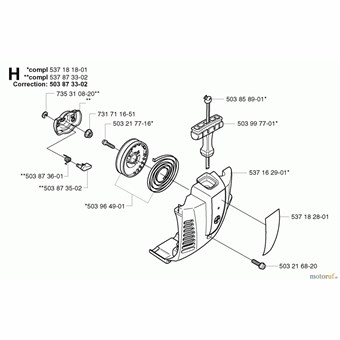 Kryt starteru BC2125 Jonsered