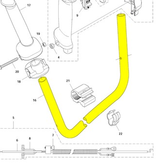 Rukojeť trubka řidítek Husqvarna 333R 525R II