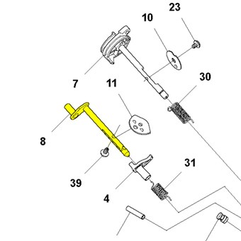 Hřídelka karburátoru Husqvarna 555RXT sytič