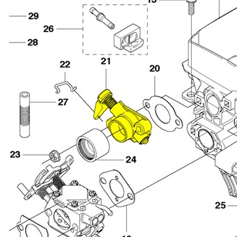 Přisávání karburátor Jonsered BC2255