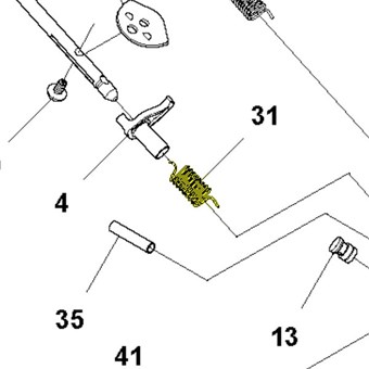 Pružina karburátoru Jonsered BC2255 sytiče