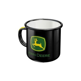 Hrnek plecháček John Deere černý